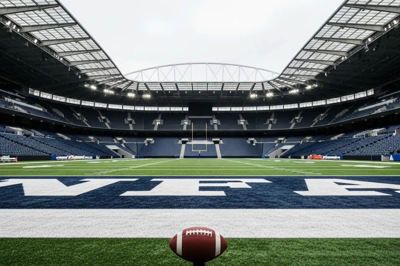 NFL pitch markings on the field at Tottenham Hotspur Stadium during a London Games regular-season fixture